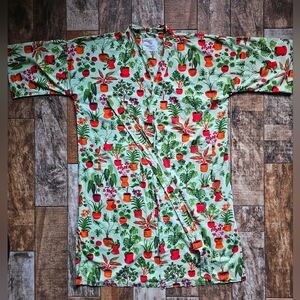 Printfresh x Anthropologie Robe EUC • Potted Plant Botanical Print Belted